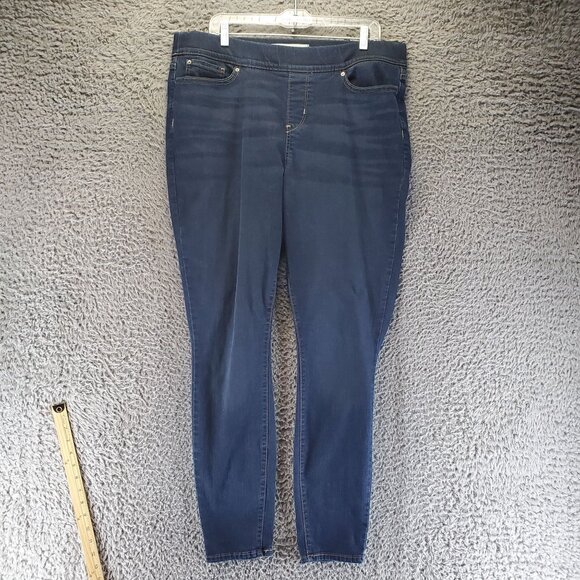 Signature Levi Strauss Jeans Womens Size 18 Long Blue Shaping Pull-On Skinny - Picture 1 of 12